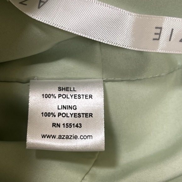 Azazie Bonnie A-Line Keyhole Ruched Chiffon Dress Gown Dusty Sage Sz C Custom - Picture 8 of 10